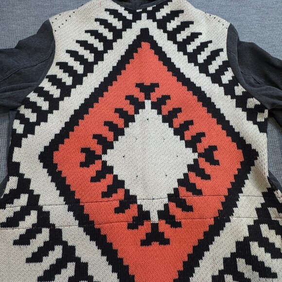 Davi & Dani Womens Size M Gray Jacket Southwestern Aztec Corduroy Boho Shacket - Picture 6 of 16